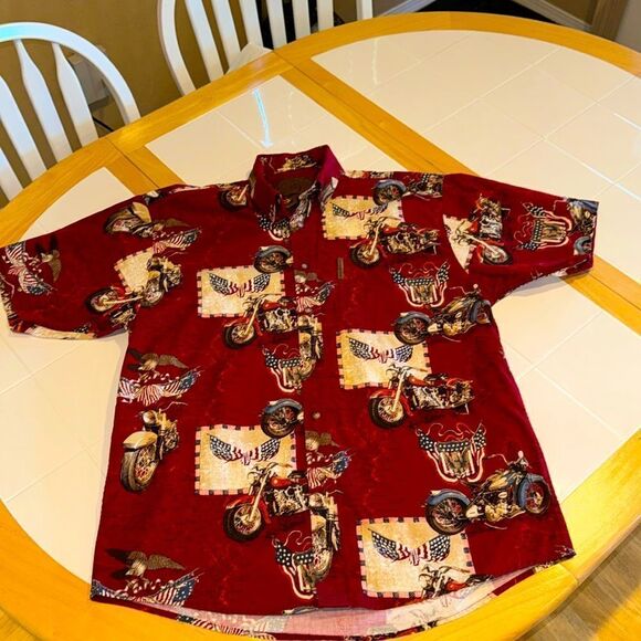 Clearwater Outfitters Sportswear Motorcycle Button Down Shirt Size Medium - Picture 3 of 9